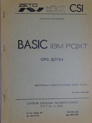 BASIC MIKROKOMPUTER IBM OPIS JĘZYKA PROGRAMOWANIE