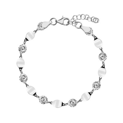 Bransoletka srebrna blaszki Verona