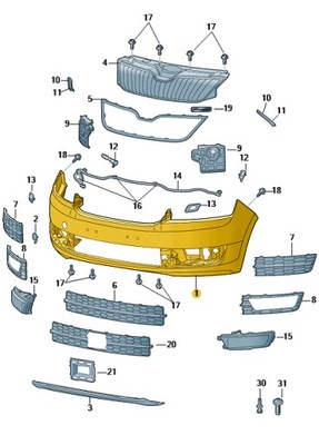 Бампер перед skoda rapid 5ja807221f оригинальный номер фото №1