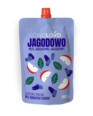 Owolovo Mus jabłkowo-jagodowy Jagodowo 200 g