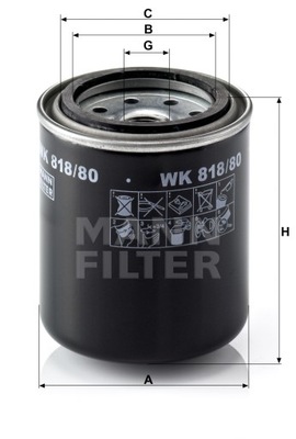 FILTRO COMBUSTIBLES MANN-FILTER WK 818/80  