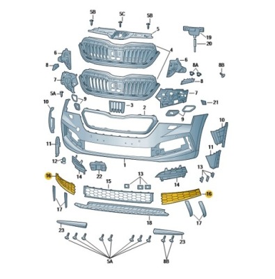 Накладка фара противотуманный strprawa skoda scalakamiq oe:657807682a9b9 фото №1