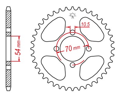 ЗУБЧАТКА ЗАД ЗАДНЯЯ JT HONDA CBR 125 R JC34 39