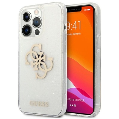 Guess Glitter 4G Big Logo - Etui iPhone 13 Pro Max (Przezroczysty)