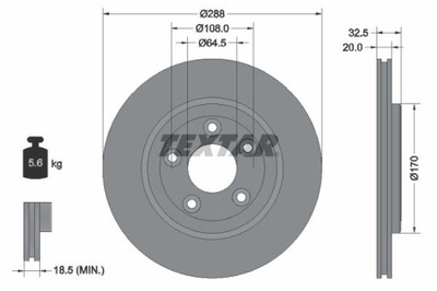 TEXTAR 92099100 ДИСК ТОРМОЗНОЙ