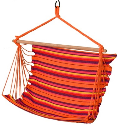 Hamak FOTEL BRAZYLIJSKI krzesło wiszące 100x100 cm pomarańczowy