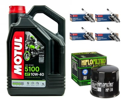 ALYVA MOTUL + FILTRAS HF138 + ŽVAKĖS DENSO U27ESR-N, SUZUKI GSX-R1100, 93-97R. 