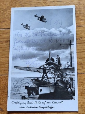 Kriegsmarine karta z frontu wodno samolot II Wojna rzadka pozycja