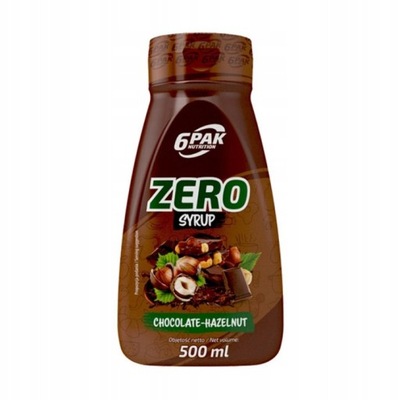 6PAK Zero Syrup 500ml Sos Czekolada Orzech