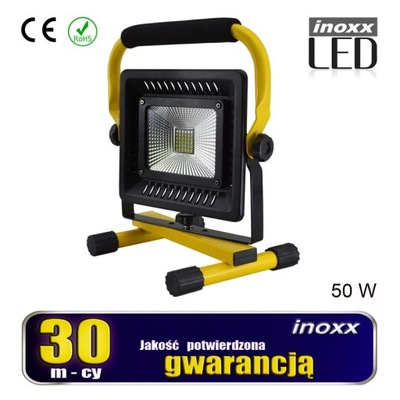 NASWIETLACZ TRANSPORTABLE DIODO LUMINOSO LED 50W 6000K AKU/ 230V  