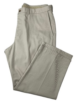 Spodnie męskie w kant eleganckie jasny beż casual GEORGE r. 42x29 USA