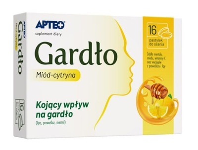 GARDŁO smak miód-cytryna, 16 pastylek