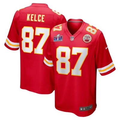 Męska koszulka meczowa Travis Kelce Red Kansas City Chiefs Super Bowl LVIII, M