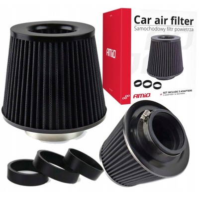 FILTER CONE SPORTS TYPE BLACK + 3X ADAPTERS CONE + REDUCTION 76-60MM  