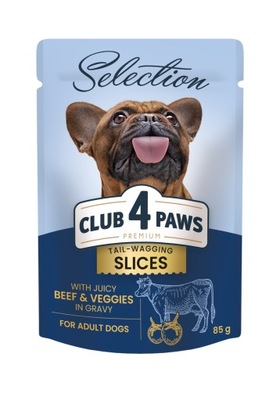 CLUB 4 PAWS Selection wołowina i warzywa sos 85g