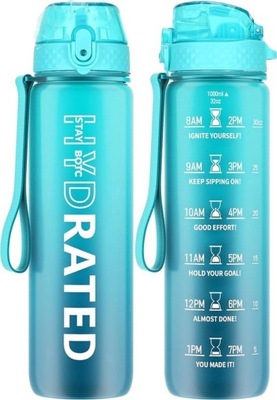 Butelka na wodę 1000ml Bez BPA Tritan Butelka na wodę z znacznikiem czasu