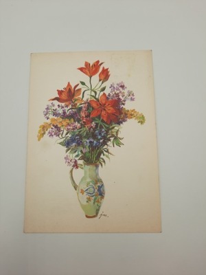 Pocztówka J. M. Szancer kwiaty