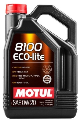 MOTUL ACEITE MOTUL 0W20 5L 8100 ECO-LITE / SP-RC / GF-6A / GM DEXOS1 GEN3 / M  