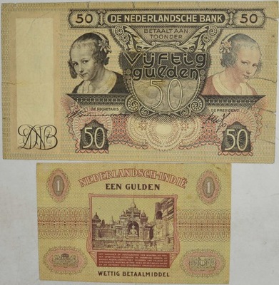 8.a.au.Zest.Holandia,.., Banknoty szt.2, St.2/3+..