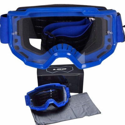 OKULIARE LS2 CHARGER MODRÁ CLEAR VISOR Motocykel Enduro Cross MX