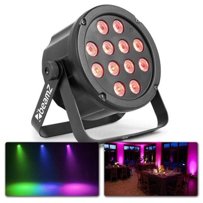 Mocny Reflektor LED PAR 12x 3W RGB Beamz DMX