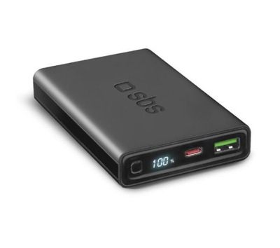 Powerbank SBS 10000 mAh USB / USB-C PD 20W Czarny