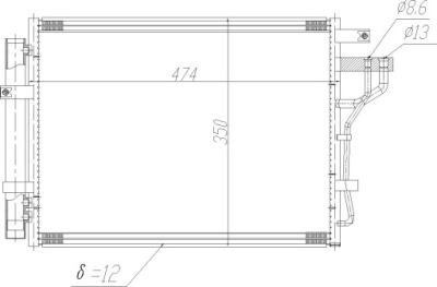 Конденсатор кондиционера kia picanto ii 1.0, 1.2 фото №1