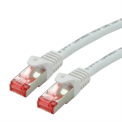 Kabel sieciowy S/FTP Cat.6 CL RJ45 LSOH biały 0,3m