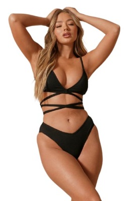 MISSPAP CZARNY STRÓJ KĄPIELOWY BIKINI* 34 XS VAG