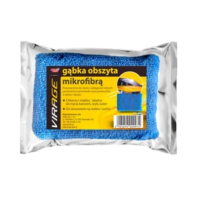 GĄBKA obszyta mikrofibrą MIKROFIBRA do szyb para