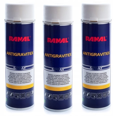 3X BARANEK NA ПОРОГИ СЕРЕДИНА DO KONSERWACJI КУЗОВНОЙ SPRAY БЕЛИЙ RANAL