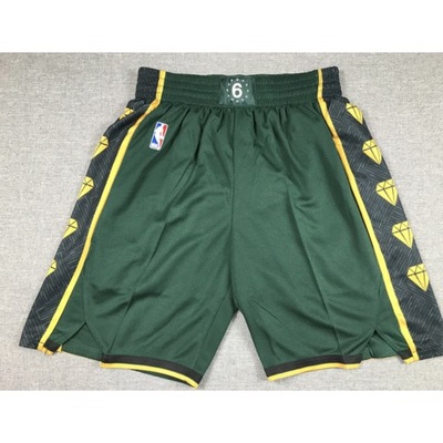 Męskie spodenki do koszykówki Boston Celtics z haftem, spodnie w kolorze miejskiego zielonego, XXL