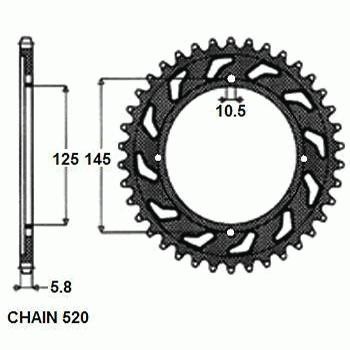 ENGRANAJE 45 YAMAHA XT XTZ TT 400 600 660 E Z TENERE  