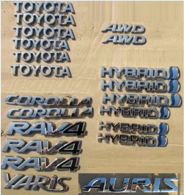 LOGOTIPO INSIGNIA EMBLEMA TOYOTA HYBRID RAV4 AURIS AWD INSCRIPCIÓN  