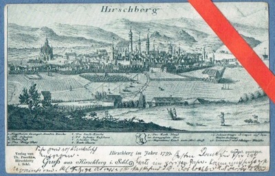 Jelenia Góra. Hirschberg. Widok z 1739 roku. B226
