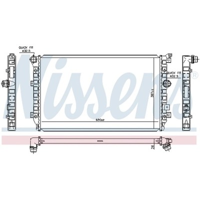 РАДІАТОР, СИСТЕМА ОХОЛОДЖУВАННЯ ДВИГУНА NISSENS 65335