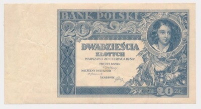 3835. 20 zł 1931 NIEUKOŃCZONY DRUK - tylko druk główny awersu st. 3