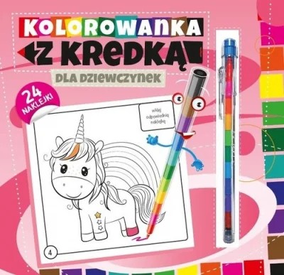 Kolorowanka z kredką Dla dziewczynek - Marcin Południak