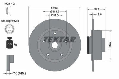 TEXTAR 92195903 DISCO DE FRENADO  