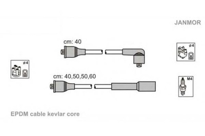 ПРОВОДИ ЗАПАЛЕННЯ КОМПЛЕКТ. AUDI JANMOR