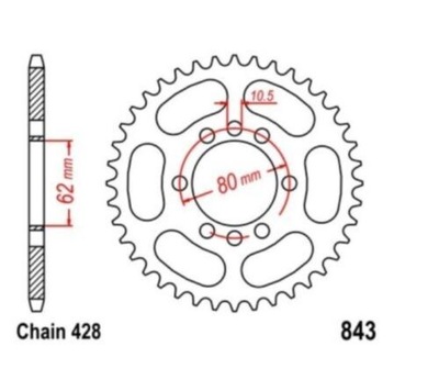 ZĘBATKA TYLNA 51 YAMAHA DT 80 125 175 200