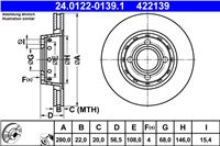 ATE DISCO DE FRENADO PARTE DELANTERA 280X22 V AUDI 80 91-/COUPE 88-  