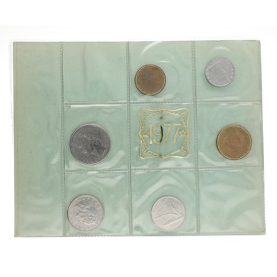 Włochy - zestaw rocznikowy, bankowy monet z 1977 r