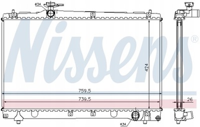 NISSENS 64670A РАДИАТОР, СИСТЕМА ОХЛАЖДЕНИЯ ДВИГАТЕЛЯ