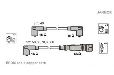 JANMOR ПРОВОДА ЗАЖИГАНИЯ КОМПЛЕКТ. AUDI VW
