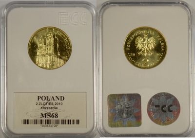 2 ZŁOTE 2010 KRZESZÓW GRADING GCN MS68