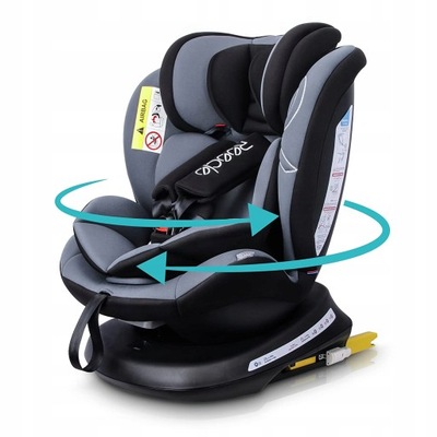 СИДІННЯ REECLE ISOFIX 360, GROUPA 0+/1/2/3 BLACK