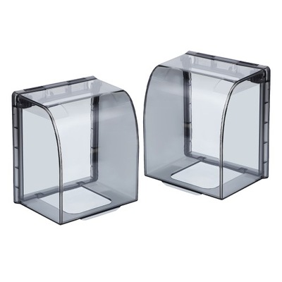 2 SZT. CZARNE WODOODPORNE OSŁONY GNIAZDEK ZEWNĘTRZNYCH