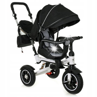 ROWEREK TRÓJKOŁOWY TRIKE FIX V3 SPACERÓWKA Z DASZKIEM OBRACANY CZARNY XL