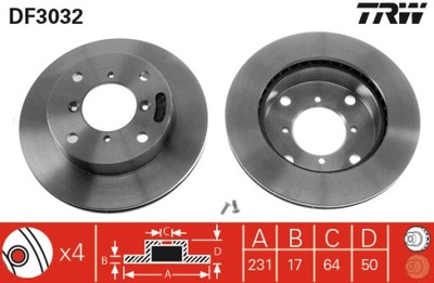 DISCO DE FRENADO TRW DF3032  